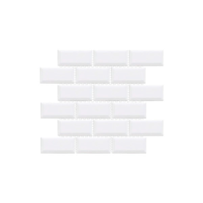 White Elongated Beveled - ceramic tile